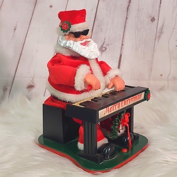 Vintage 90s Jazzy Piano Pals Santa Claus UNTESTED Christmas Animated Decor - Picture 6 of 16